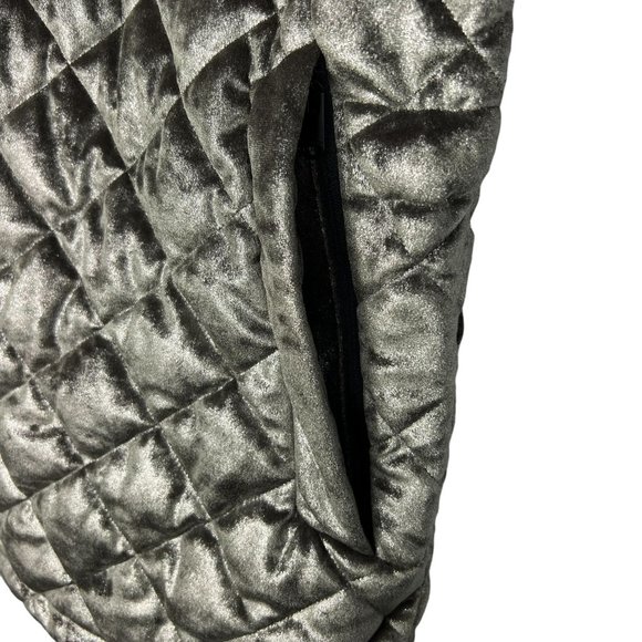 Athleta Women's Whisper Metallic Quilted Velvet Puffer Full Zip Vest Size XL - Picture 4 of 12